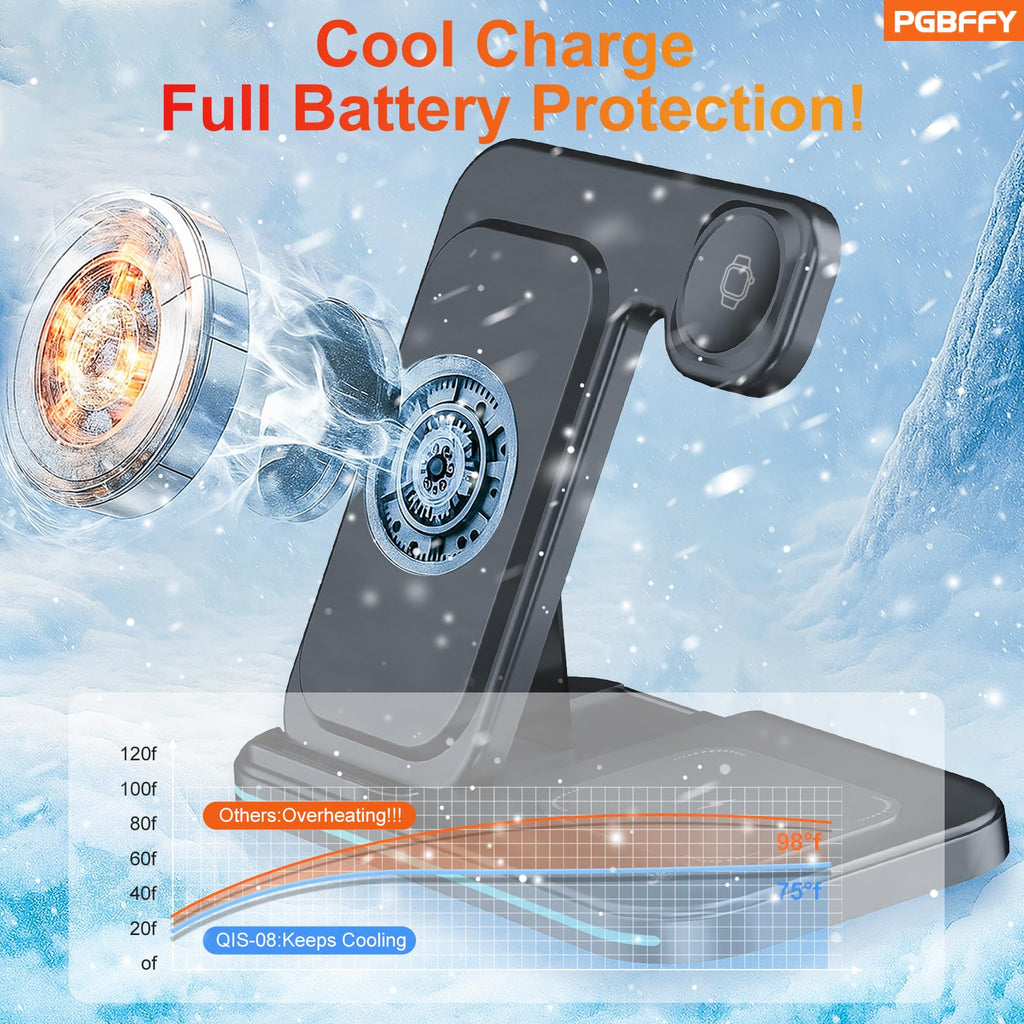 3 In 1 Charging Station Lphone Fast Foldable Charging Stand For Multiple Devices