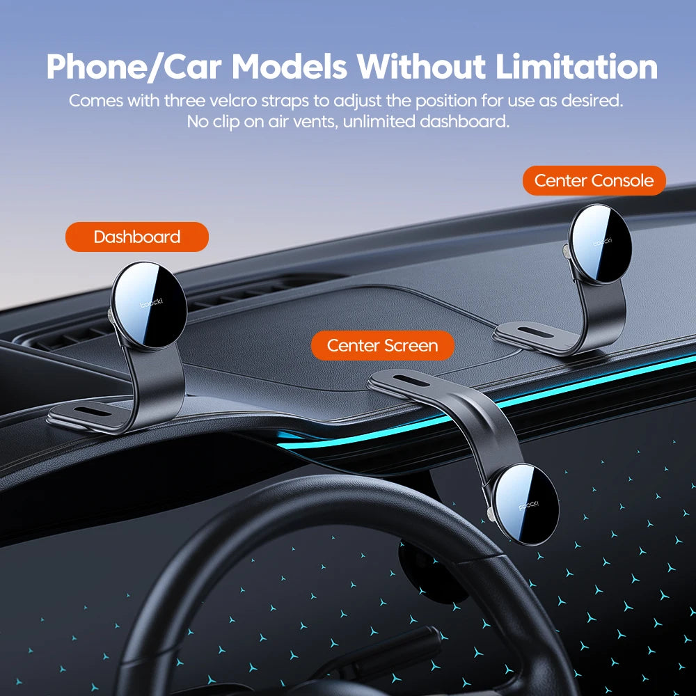 Toocki N52 Strong Magnetic Car Phone Holder Rotation Mobile Bracket GPS Cell Phone Stand in Car For Magsafe For iPhone15 14 13