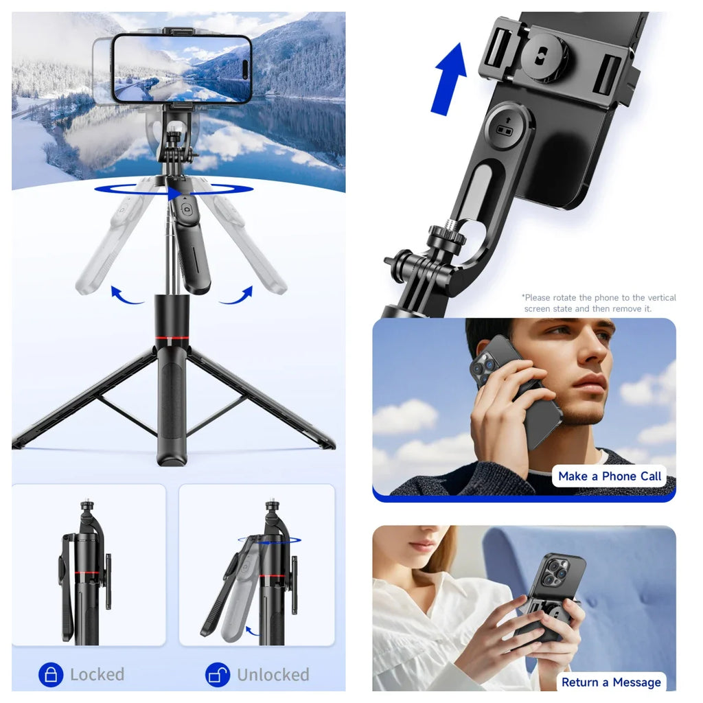 Selfie Stick 1.7 Meter Ultra Long Stretch Portable Phone Holder Bluetooth Remote With Fill light Tripod Stand For Live Broadcas