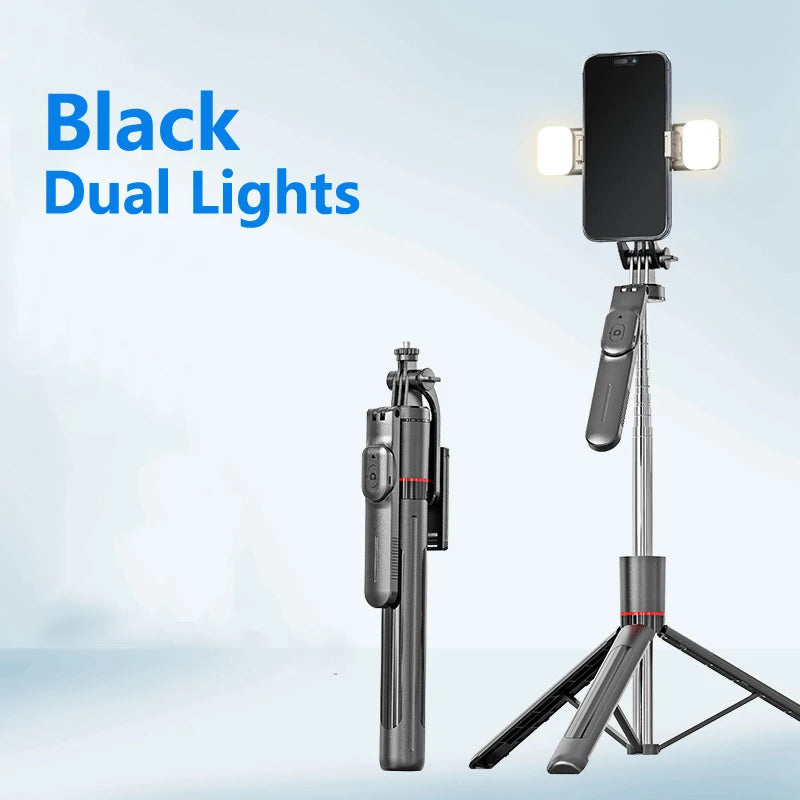 Selfie Stick 1.7 Meter Ultra Long Stretch Portable Phone Holder Bluetooth Remote With Fill light Tripod Stand For Live Broadcas